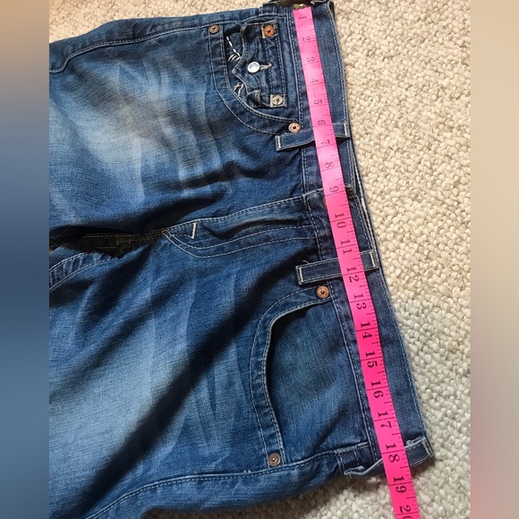 Men's Y2K True Religion Denim Jeans sz 34 Flap Pockets Thick Stitch Straight Leg - Picture 10 of 12